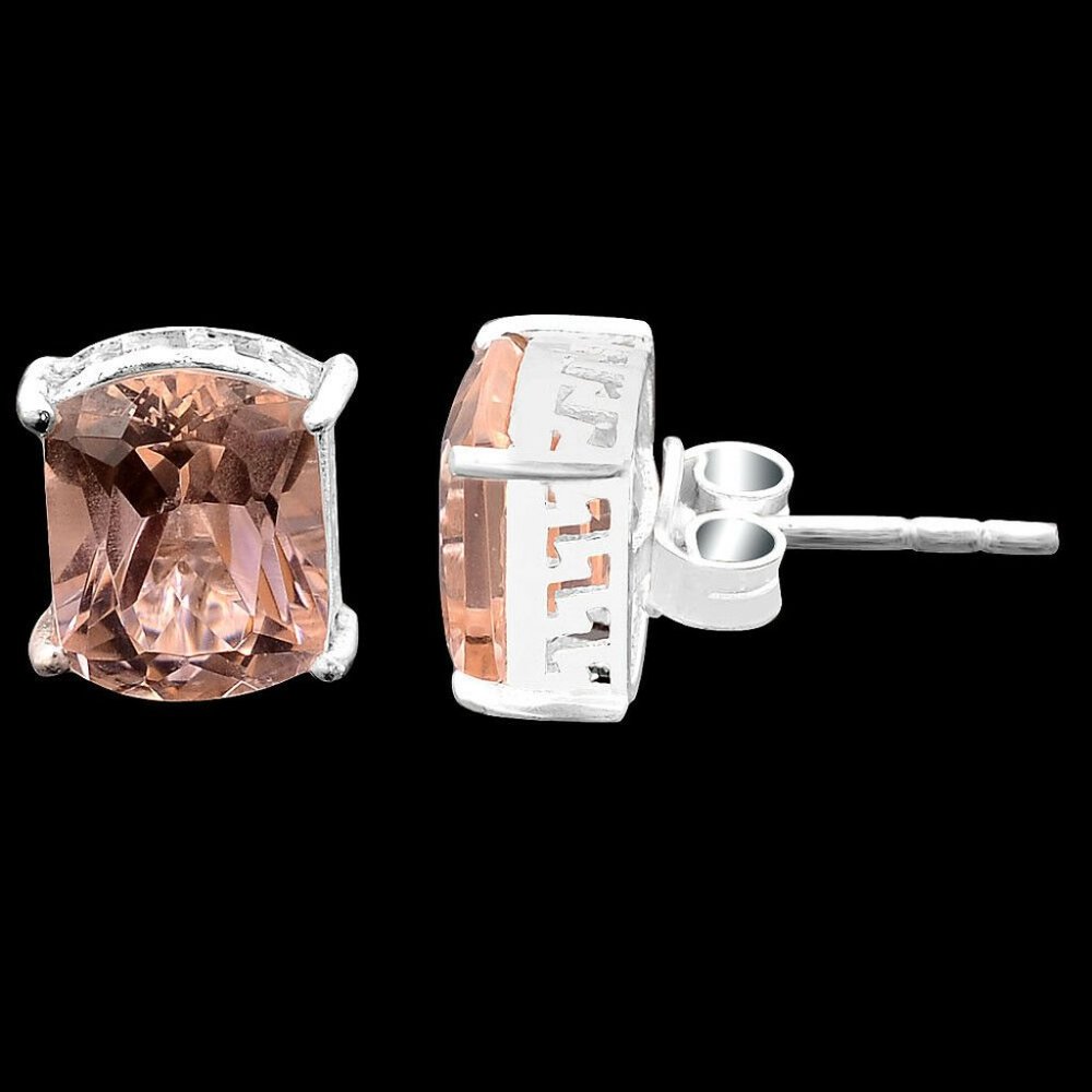 NEW 925 Sterling Silver Champagne Topaz Studs